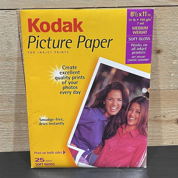 Kodak Other - KODAK Picture Paper For Inkjet Printers Soft Gloss 20 Sheets 8.5 x11 OPENED